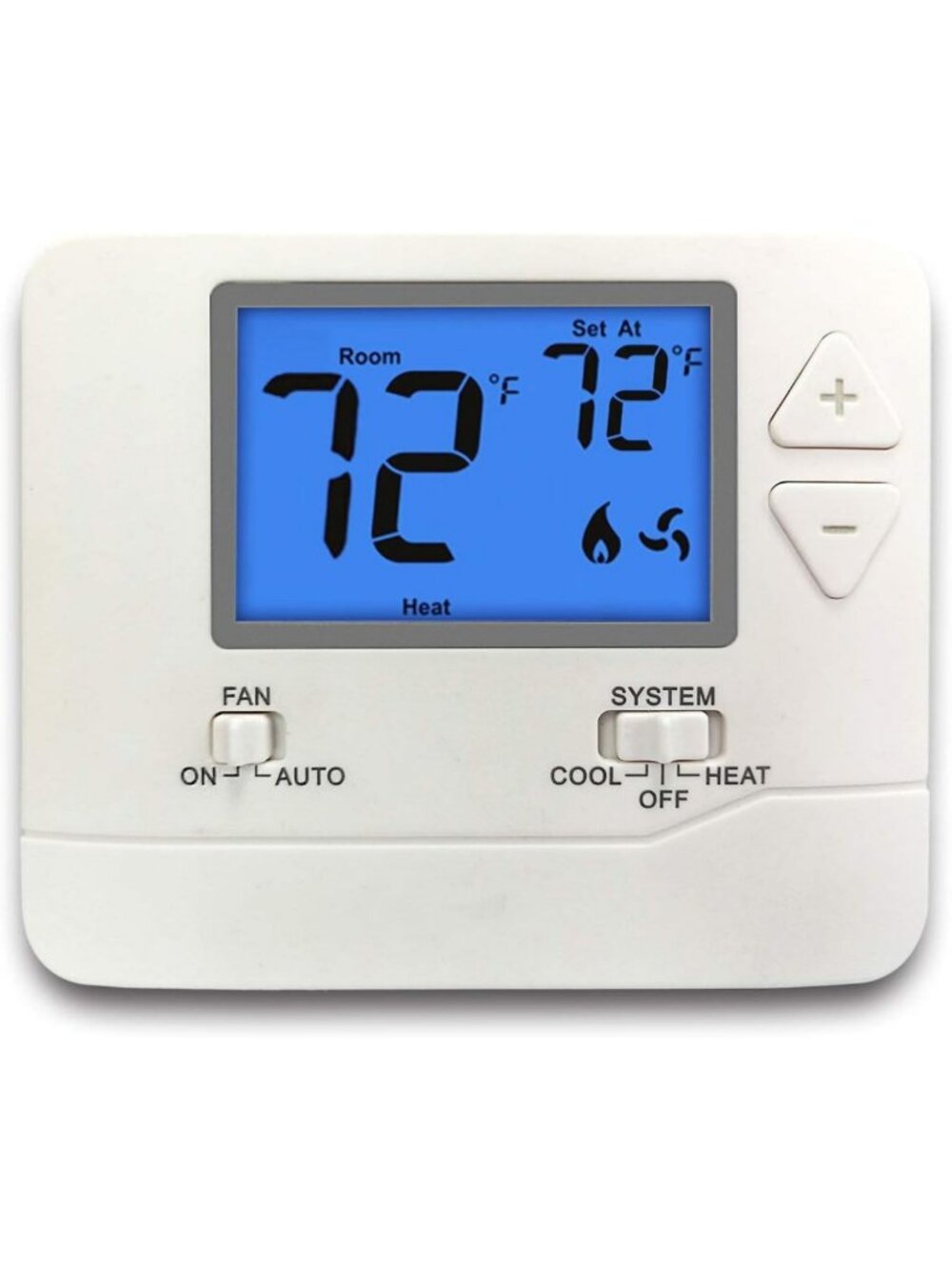 Digital Non-Programmable Thermostat for Home, 1 Heat/1 Cool, Large LCD Display